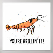 Je bent Krillin It Funny Krill Pun Poster (Voorkant)