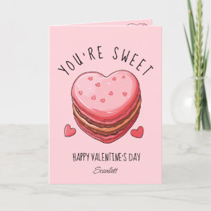 Je bent Lief Gelukkig Valentijnsdag Macarons Cooki Feestdagen Kaart