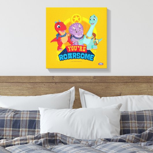 Je bent luidruchtig | Dino Ranch Canvas Afdruk (Insitu (Slaapkamer))