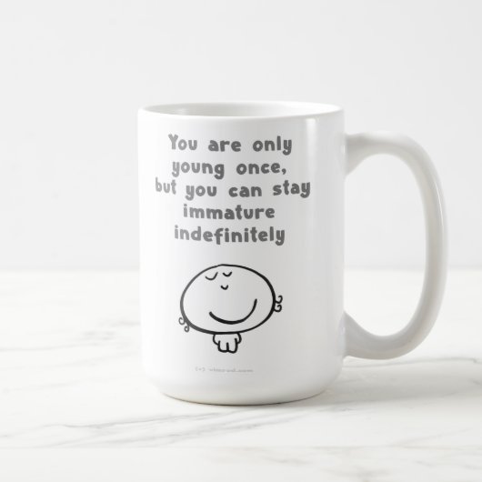 "Je bent maar één keer jong" Koffiemok (Rechts)