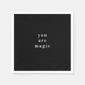 "Je bent magisch" Zwarte Kerst servet | feestelijk (Voorkant)