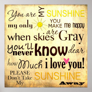 Je bent mijn  achtergrond voor Sunshine Word Art Poster