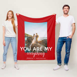 Je bent mijn alles paar Foto rood Custom Fleece Deken