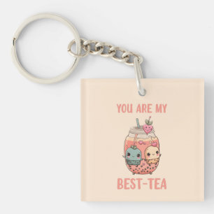 Je bent mijn beste thee kawaii boba-roze thee. sleutelhanger