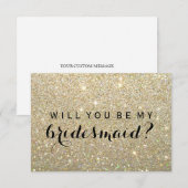 Je bent mijn Bridesmaid - Glitter Fab Kaart (Voorkant / Achterkant)