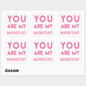 Je bent mijn Bucketlist - Fun, Romantic Quote Vierkante Sticker (Vel)