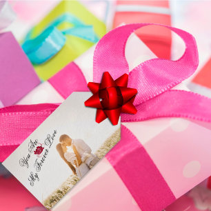 “Je bent mijn eeuwige liefde” Rode Roos Elegante F Cadeaulabel