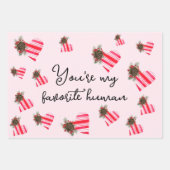 Je bent mijn favoriete roze kerstmis. inpakpapier vel (Voorkant)