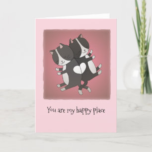 Je bent mijn gelukkige plek Kattenliefhebber Ik ho Feestdagen Kaart