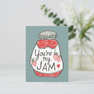 JE BENT MIJN JAM Aardbei Illustratie Custom Love Briefkaart