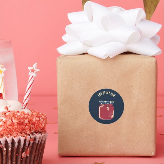 Je bent mijn Jam Custom Jelly Jar Ronde Sticker (Feest)