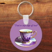 " je bent mijn kopje thee ! " luie liefde sleutelhanger (Voorkant)