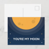 Je bent mijn Moon Love Friend Partner Gift Briefkaart (Voorkant / Achterkant)