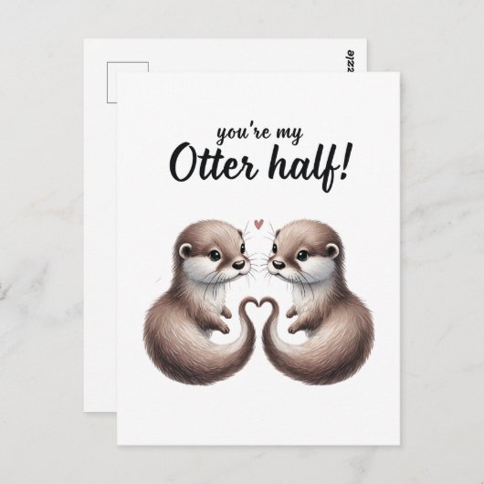 Je bent mijn Otter Half Briefkaart (Voorkant / Achterkant)
