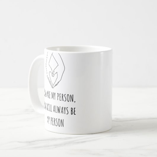 Je bent mijn persoon Jubileum cadeau Koffiemok (Voorkant links)