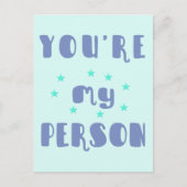 Je bent mijn persoon, leuke typografie romantisch  briefkaart (Voorkant)