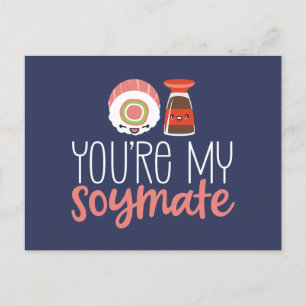 Je bent mijn Soymate Cute Pun Funny Valentijnsdag Briefkaart