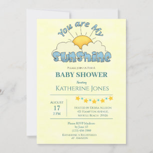 Je bent mijn Sunshine Baby Boy Shower-uitnodiging Kaart
