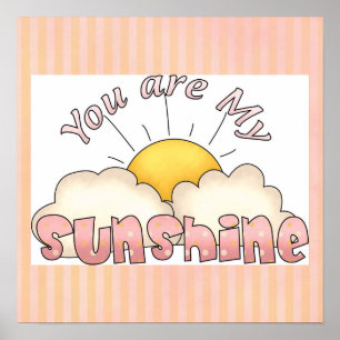 Je bent mijn Sunshine Baby Girl Art Print Poster