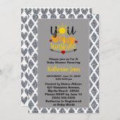 Je bent mijn Sunshine Baby shower Kaart (Voorkant / Achterkant)