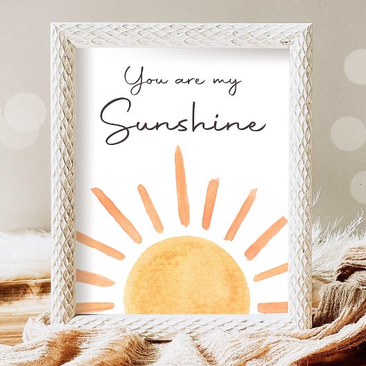 Je bent mijn Sunshine Boho Little Sunshine verjaar Poster