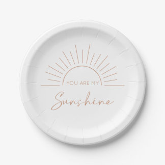 Je bent mijn Sunshine Boho Modern Baby shower Papieren Bordje