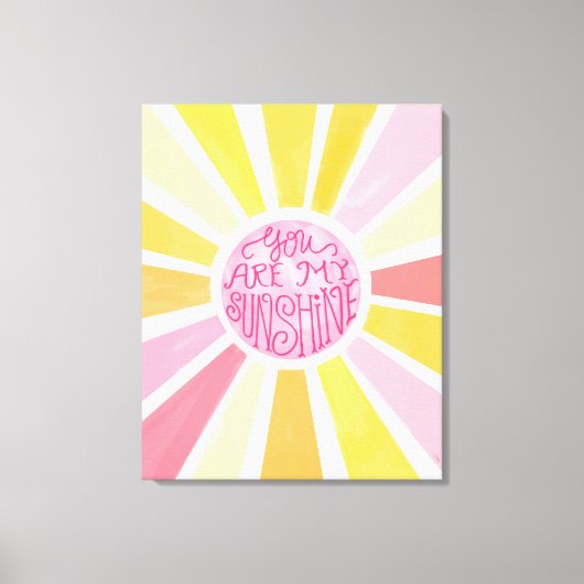 Je bent mijn Sunshine Bright Waterverf Baby Gift Canvas Afdruk (Voorkant)