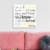 Je bent mijn Sunshine Canvas Word Art (Insitu (Woonkamer))