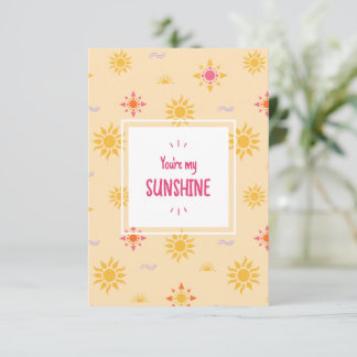 Je bent mijn Sunshine Flat Bedankt Card