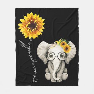 Je bent mijn Sunshine Hippie Sunflower Elephant Fleece Deken