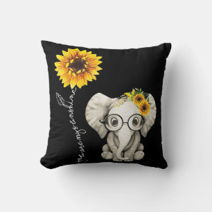 Je bent mijn Sunshine Hippie Sunflower Elephant Gi Kussen