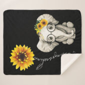 Je bent mijn Sunshine Hippie Sunflower Elephant Sherpa Deken (Voorkant (horizontaal))