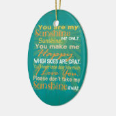 Je bent mijn Sunshine Kleurrijk Keramisch Ornament (Links)