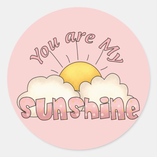 Je bent mijn Sunshine Ronde Sticker (Voorkant)