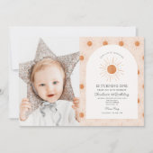 Je bent mijn Sunshine Sun Retro Minimal 1e verjaar Kaart (Voorkant)