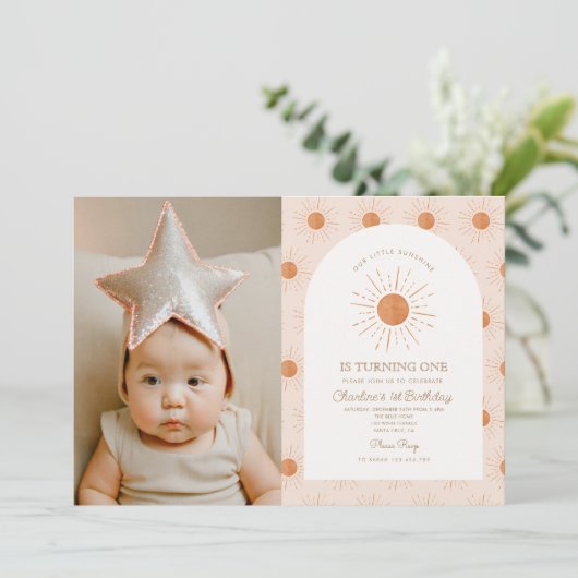 Je bent mijn Sunshine Sun Retro Minimal 1e verjaar Kaart (Staand voorkant)