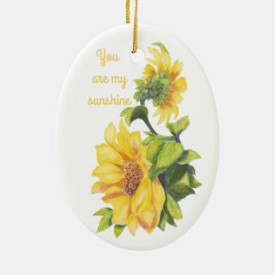 Je bent mijn Sunshine Sunflower floral Quote Keramisch Ornament