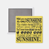 Je bent mijn Sunshine Typografie Magneet (Voorkant / Achterkant)