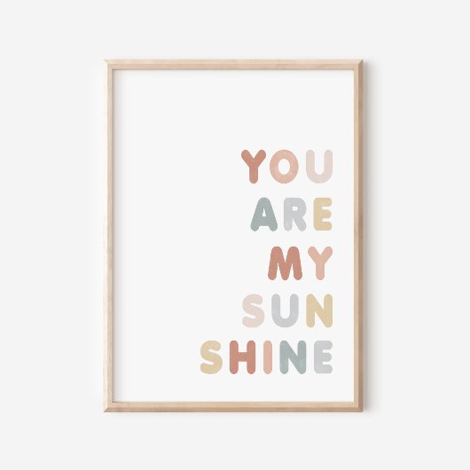 Je bent mijn Sunshine Waterverf Nursery Poster