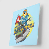 Je bent mijn superheld vierkante klok (Hoek)