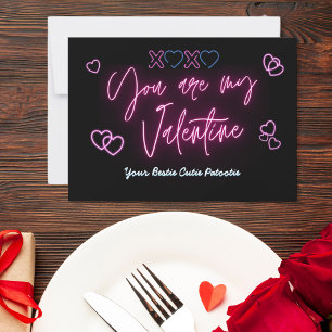 Je bent mijn valentijn, neon licht, feestdagenkaart