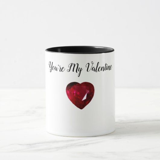 Je bent mijn Valentijn Ruby Heart Coffee Mok (Midden)