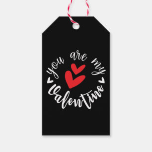 Je bent mijn Valentijn, twee kleine harten Cadeaulabel