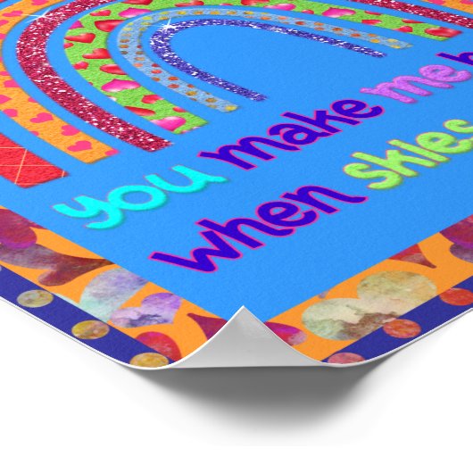 Je bent mijn Valentijn Whimsical Rainbow Poster (Hoek)