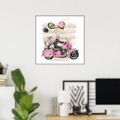 Je bent mijn wereld | Coupure motorfiets Poster (Thuiskantoor)