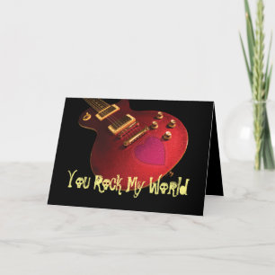 Je bent mijn World Rockstar Guitar Heart Birthday Kaart