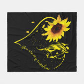 Je bent mijn zonnebloem en paard. fleece deken (Voorkant (Horizontaal))