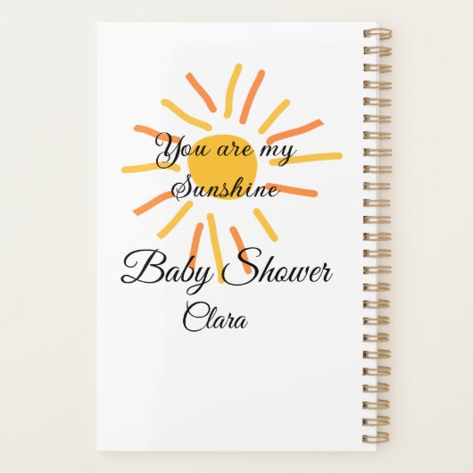 je bent mijn zonnegeel oranje zonnestralen , voeg  planner (Achterkant)