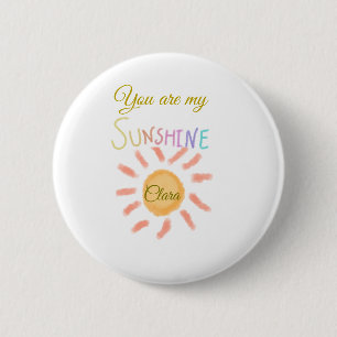 je bent mijn zonnegeel oranje zonnestralen , voeg ronde button 5,7 cm