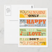 Je bent mijn zonneschijn briefkaart (Voorkant / Achterkant)